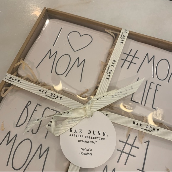 Rae Dunn MOM 4 Piece Coaster Set - Picture 4 of 4